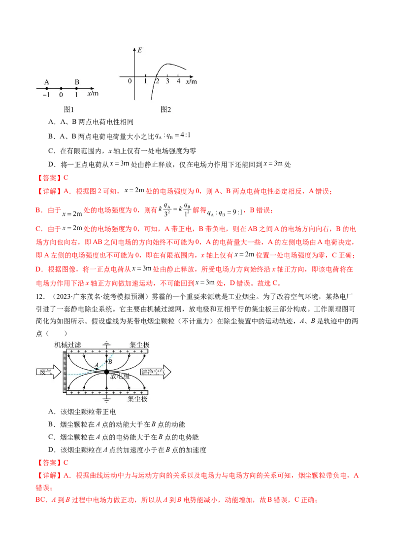 第37讲静电力的性质（练习）（解析版）_4.2025物理总复习_2024年新高考资料_1.2024一轮复习_2024年高考物理一轮复习讲练测（新教材新高考）_第37讲静电力的性质（练习）