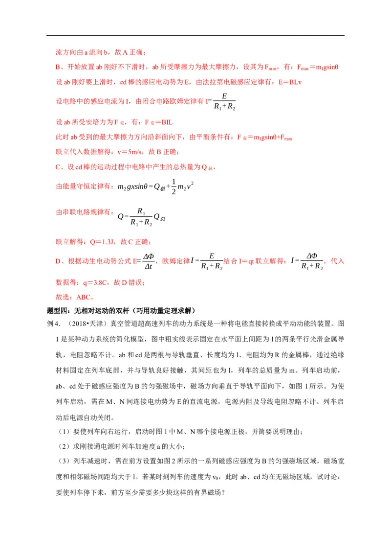 第88讲电磁感应中的双杆模型（解析版）_4.2025物理总复习_2023年新高复习资料_专项复习_2023届高三物理高考复习101微专题模型精讲精练