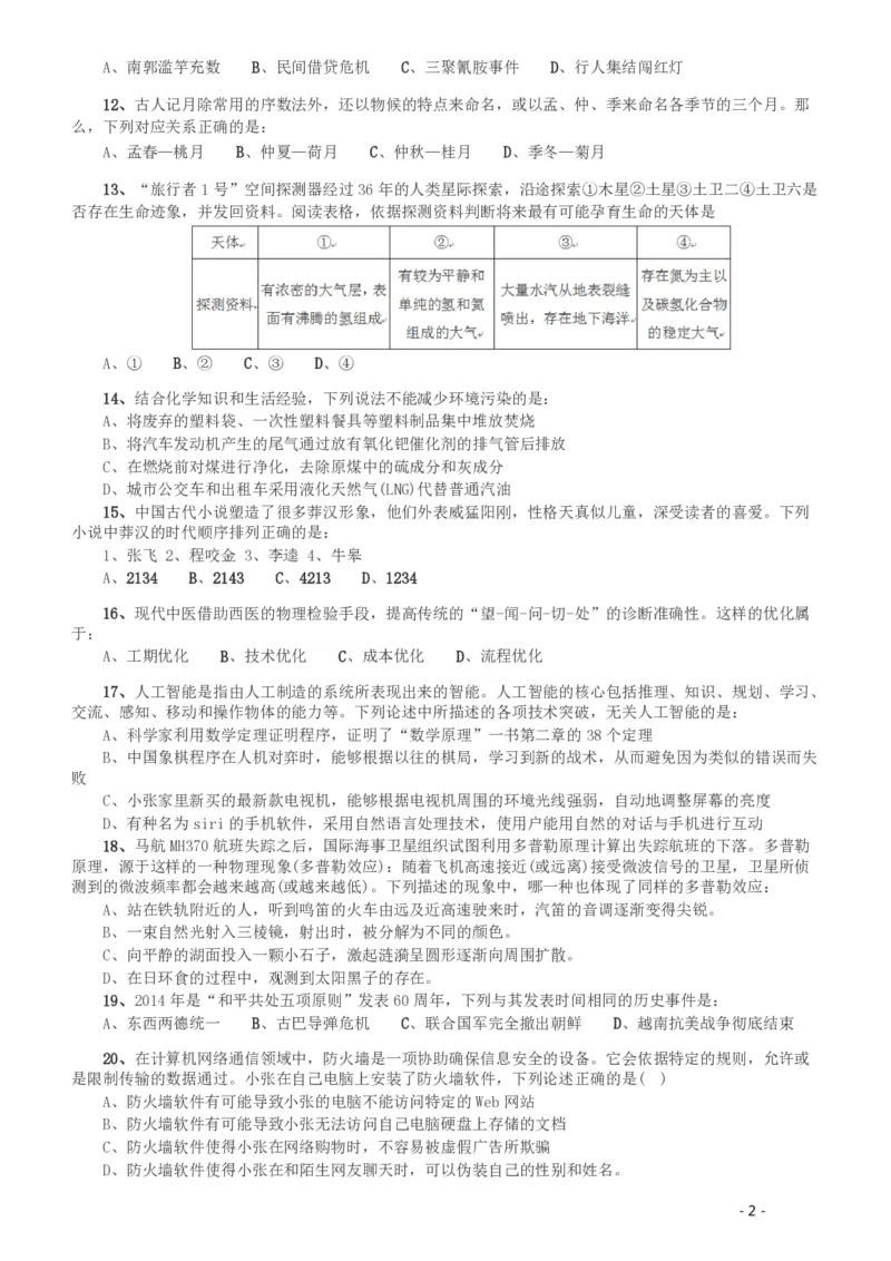 2015年425公务员联考《行测》（湖南）_34省+国考真题_34省考+国考pdf版推荐用这个版本_34省行测+申论真题pdf推荐用这个版本_湖南公务员考试真题pdf版_题目