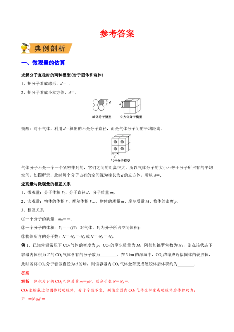 秘籍21热学中的热点问题-备战2023年高考物理抢分秘籍（新高考专用）（原卷版）_4.2025物理总复习_2023年新高复习资料_备战2023年高考物理抢分秘籍（新高考专用）