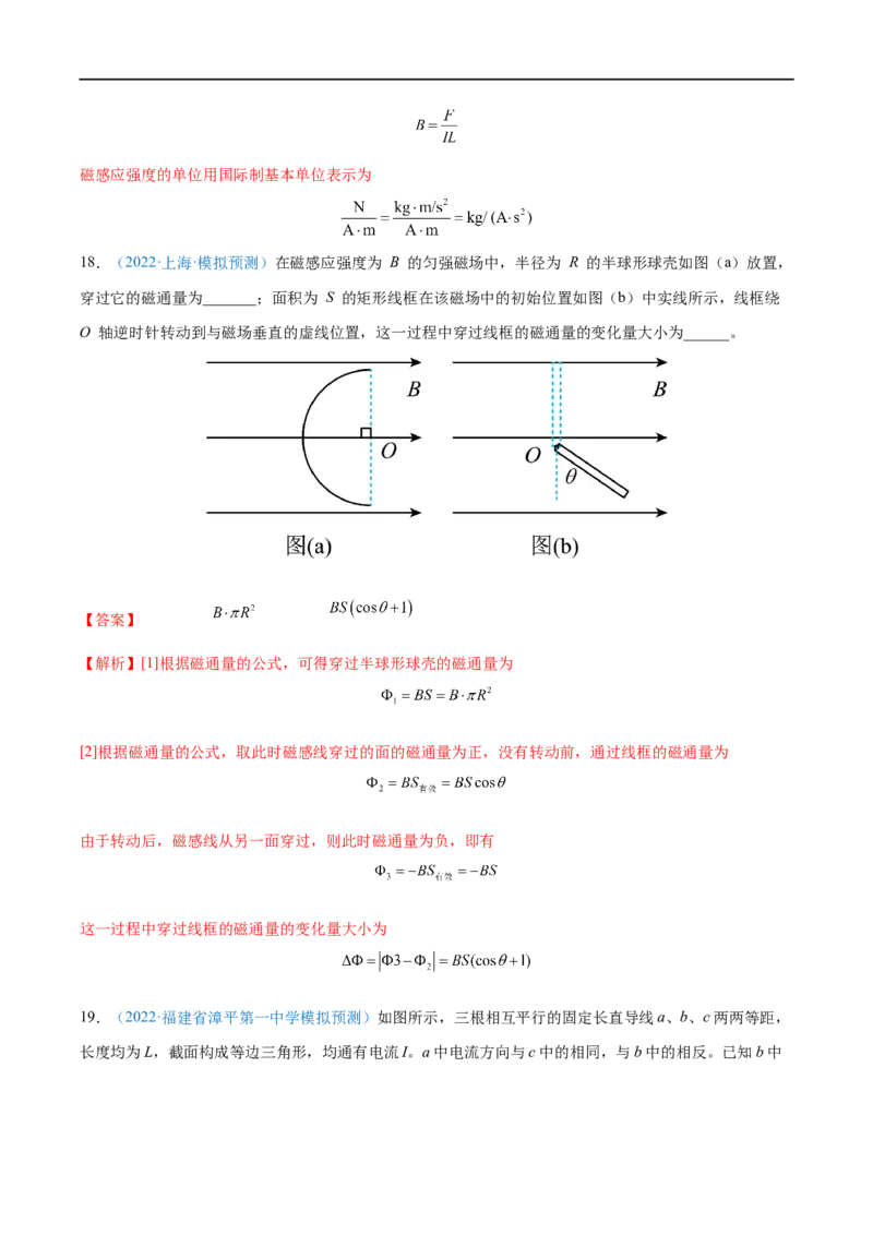 专题23磁场及其对电流的作用&mdash;&mdash;全攻略备战2023年高考物理一轮重难点复习（解析版）_4.2025物理总复习_2023年新高复习资料_一轮复习_全攻略备战2023年高考物理一轮重难点复习