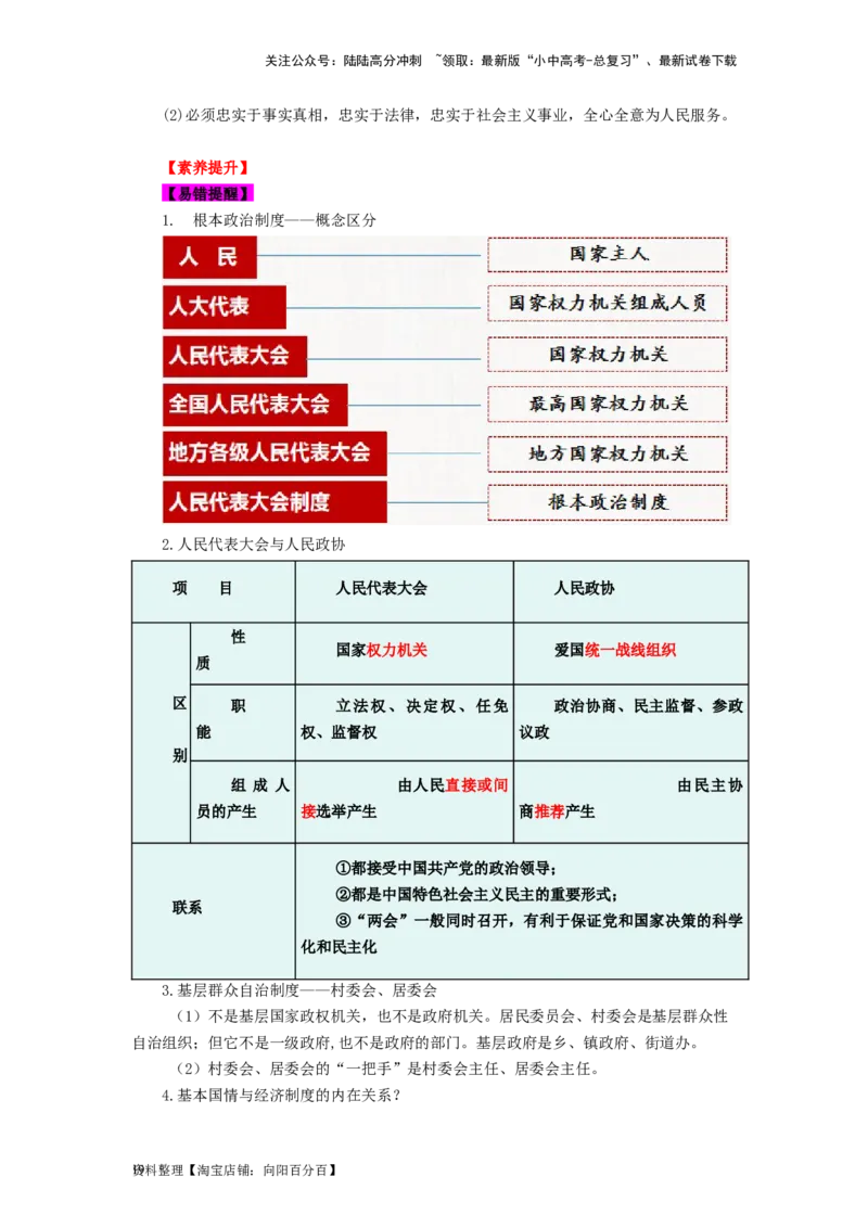 八年级道法下册-中考必备知识整理2024中考道德与法治复习6册教材常考知识集锦（部编版）_02中考总复习（2026版更新中）_07-道法-中考总复习_2024年中考复习资料_专项复习资料