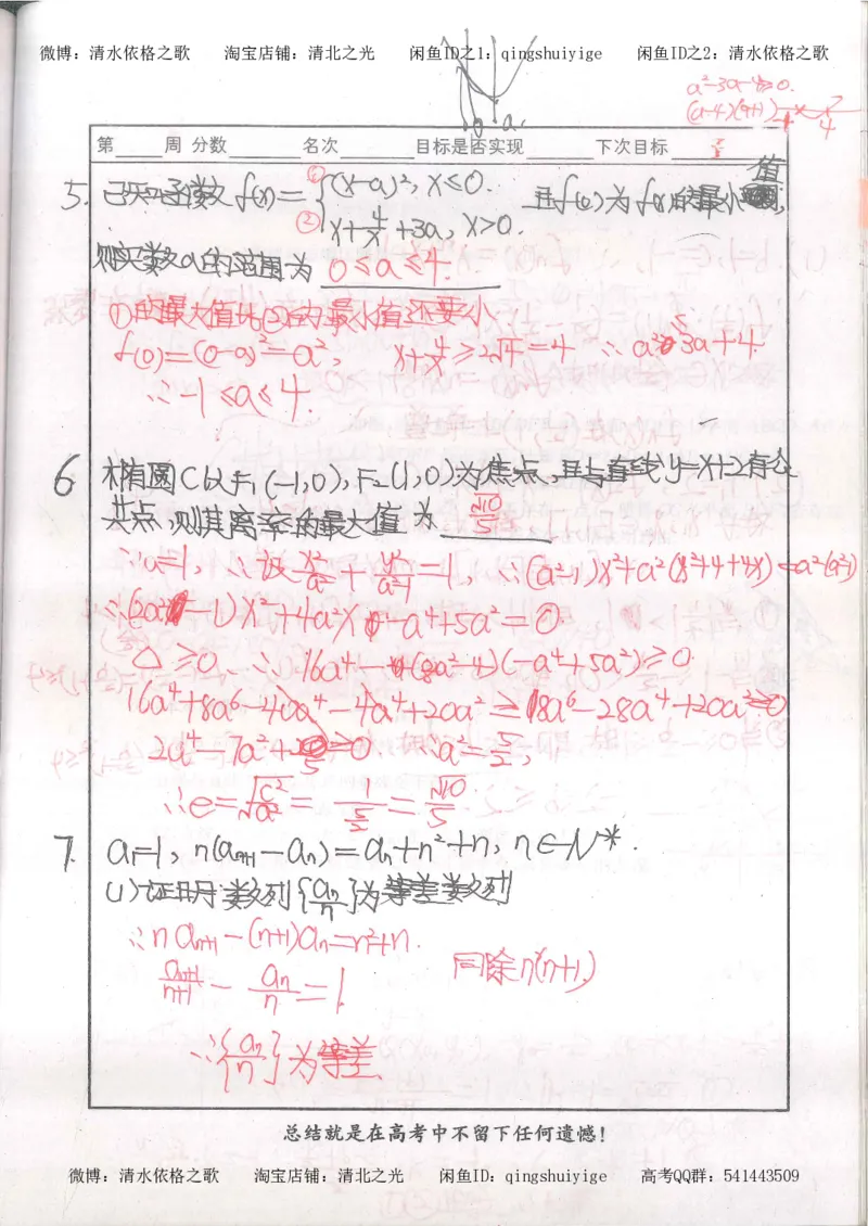6.衡水中学高考积累与改错_高三数学（第2本）_166页_高中衡水学霸笔记_高中全部赠品_错题集高中九科_数学积累与改错
