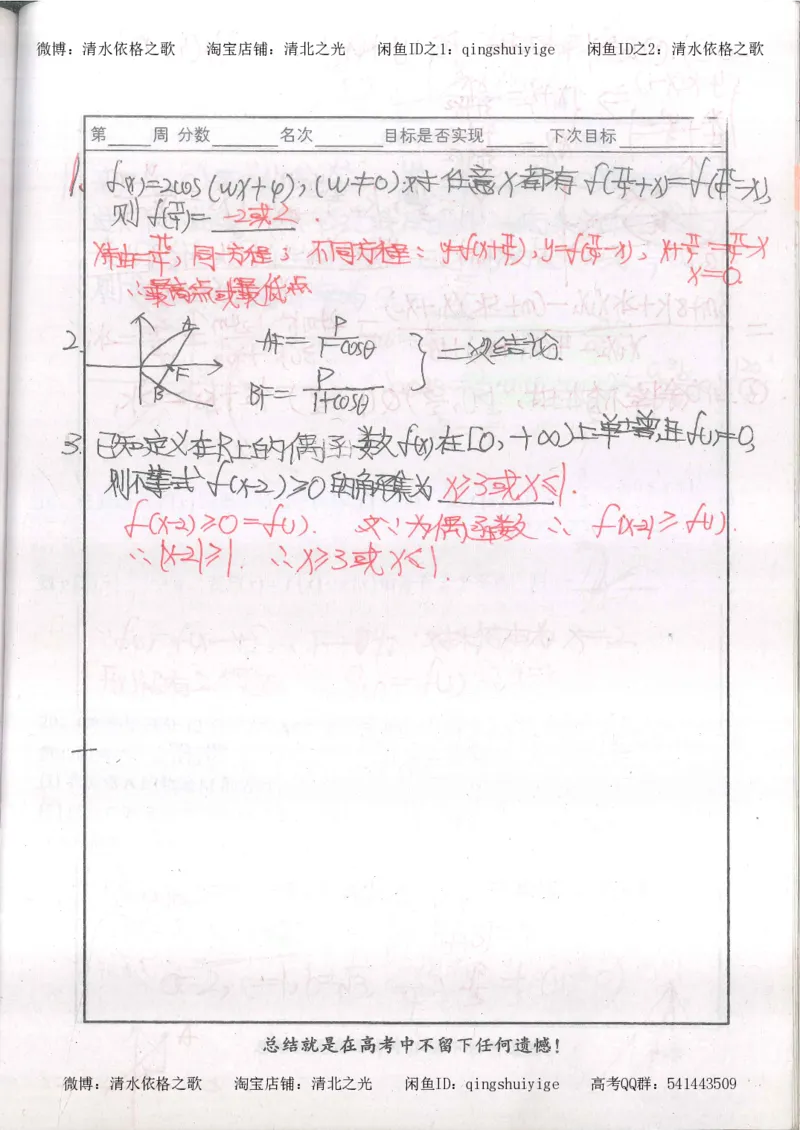 6.衡水中学高考积累与改错_高三数学（第2本）_166页_高中衡水学霸笔记_高中全部赠品_错题集高中九科_数学积累与改错