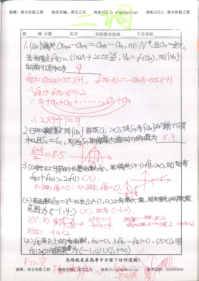 6.衡水中学高考积累与改错_高三数学（第2本）_166页_高中衡水学霸笔记_高中全部赠品_错题集高中九科_数学积累与改错