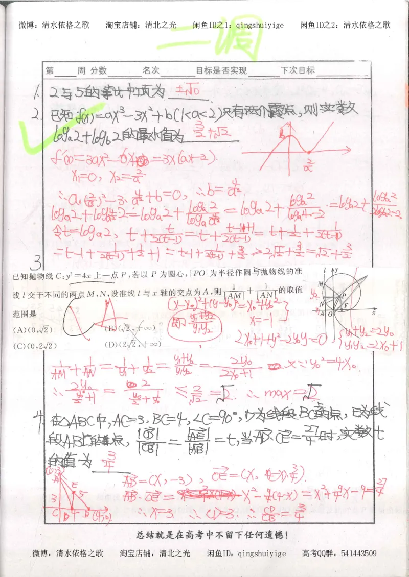 6.衡水中学高考积累与改错_高三数学（第2本）_166页_高中衡水学霸笔记_高中全部赠品_错题集高中九科_数学积累与改错