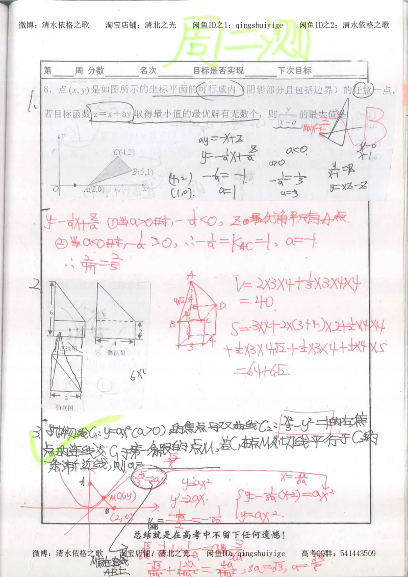 6.衡水中学高考积累与改错_高三数学（第2本）_166页_高中衡水学霸笔记_高中全部赠品_错题集高中九科_数学积累与改错