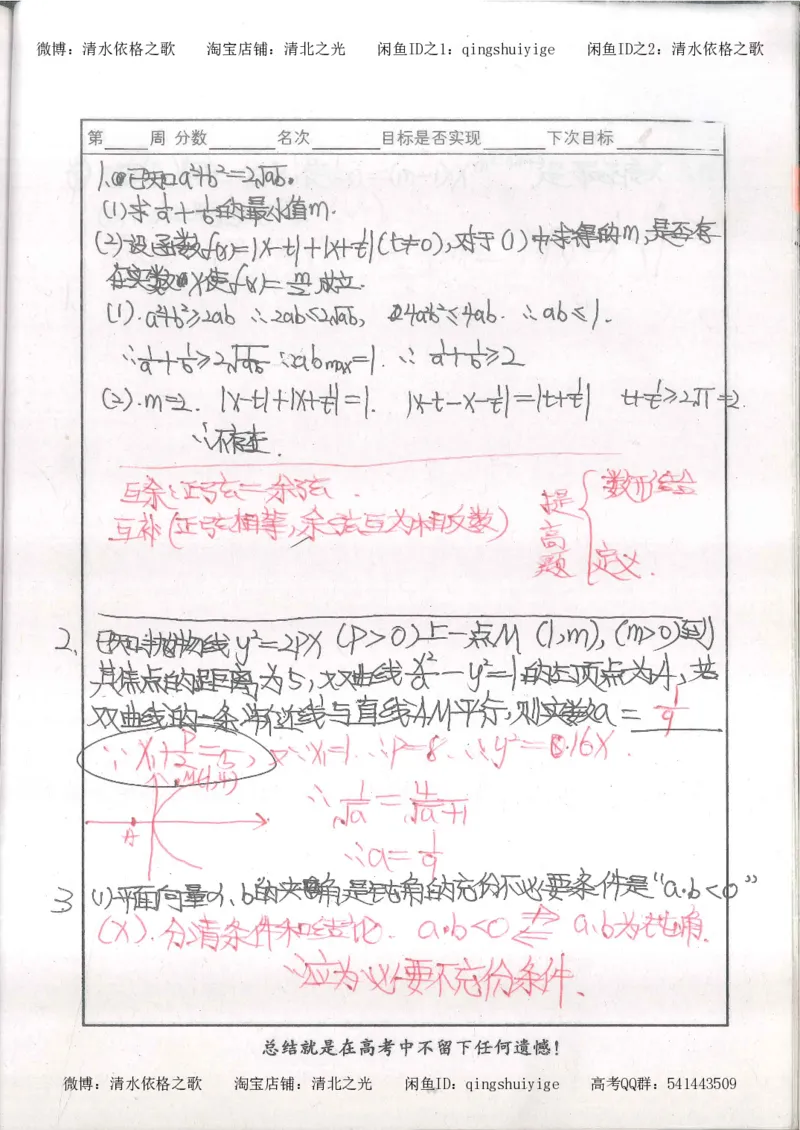 6.衡水中学高考积累与改错_高三数学（第2本）_166页_高中衡水学霸笔记_高中全部赠品_错题集高中九科_数学积累与改错