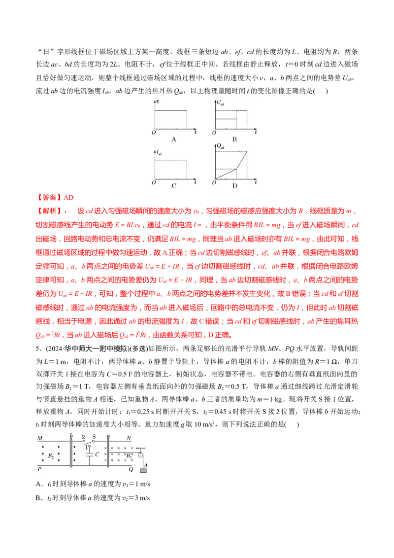 第55讲电磁感应中的动力学和能量问题（练习）（解析版）_4.2025物理总复习_2025年新高考资料_一轮复习_2025年高考物理一轮复习讲练测（新教材新高考）
