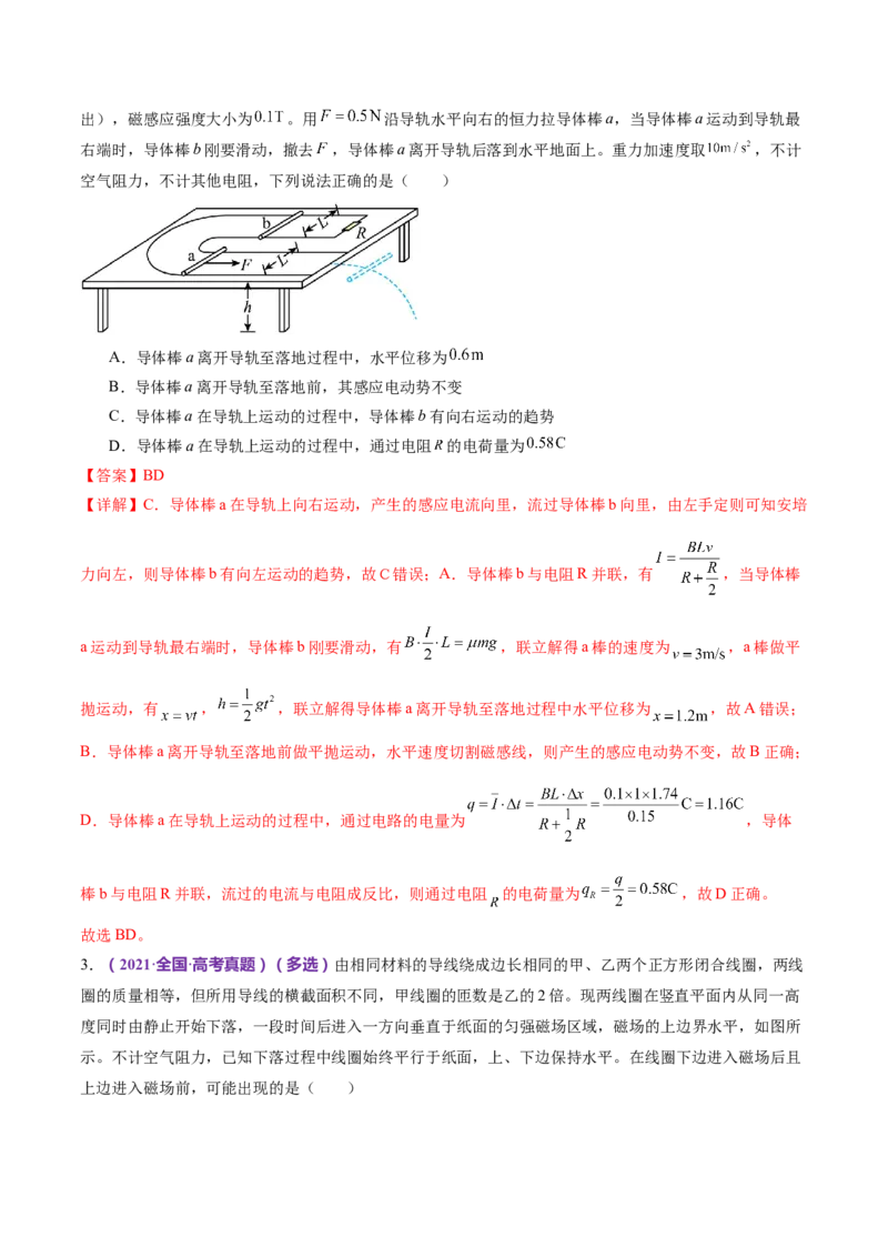 专题14电学中三大观点的综合应用（练习）（解析版）_4.2025物理总复习_2024年新高考资料_2.2024二轮复习_2024年高考物理二轮复习讲练测（新教材新高考）