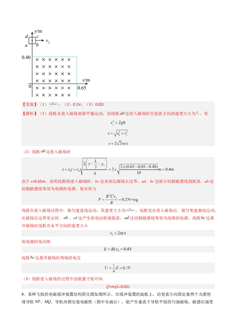热点12导线框进出磁场的电磁感应模型（解析版）_4.2025物理总复习_2024年新高考资料_3.2024专项复习_2024年高考物理热点&middot;重点&middot;难点专练（新高考专用）