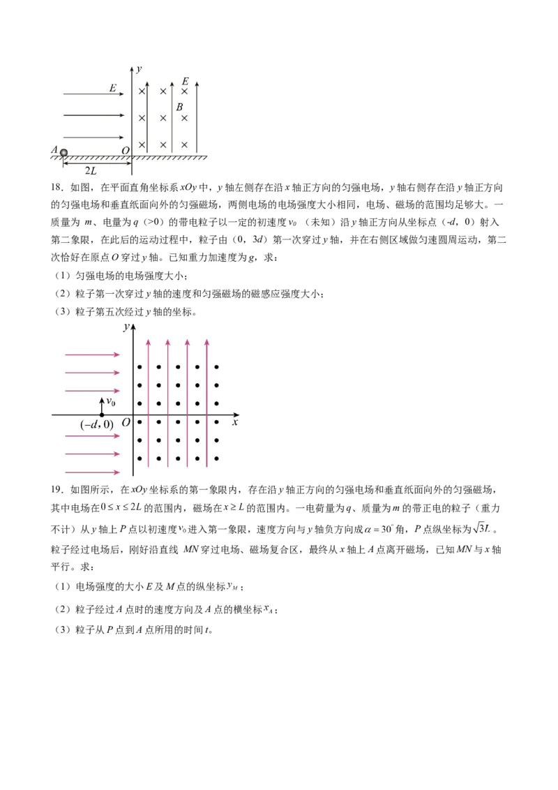 第50讲带电粒子在叠加场中的运动（练习）（原卷版）_4.2025物理总复习_2025年新高考资料_一轮复习_2025年高考物理一轮复习讲练测（新教材新高考）
