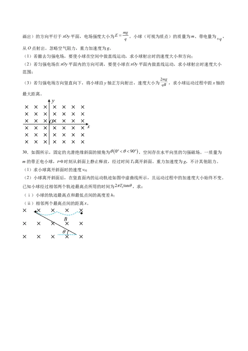 第50讲带电粒子在叠加场中的运动（练习）（原卷版）_4.2025物理总复习_2025年新高考资料_一轮复习_2025年高考物理一轮复习讲练测（新教材新高考）