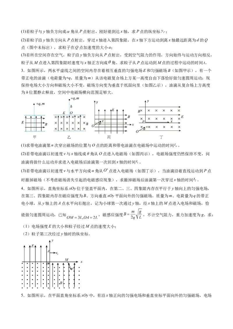 第50讲带电粒子在叠加场中的运动（练习）（原卷版）_4.2025物理总复习_2025年新高考资料_一轮复习_2025年高考物理一轮复习讲练测（新教材新高考）