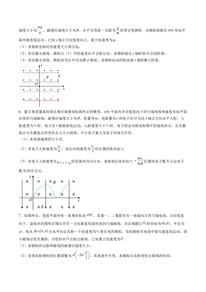 第50讲带电粒子在叠加场中的运动（练习）（原卷版）_4.2025物理总复习_2025年新高考资料_一轮复习_2025年高考物理一轮复习讲练测（新教材新高考）