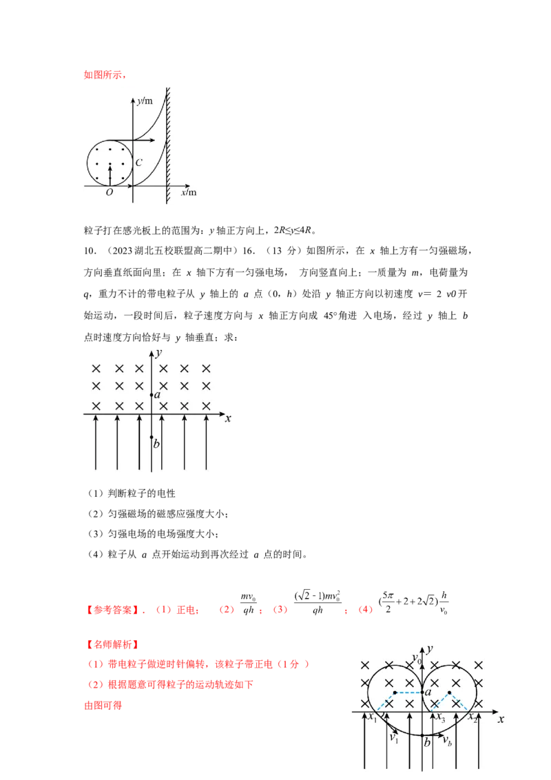 模型55组合场模型（解析版）-2024高考物理二轮复习80模型最新模拟题专项训练_4.2025物理总复习_2024年新高考资料_2.2024二轮复习_2024高考物理二轮复习80模型最新模拟题专项训练