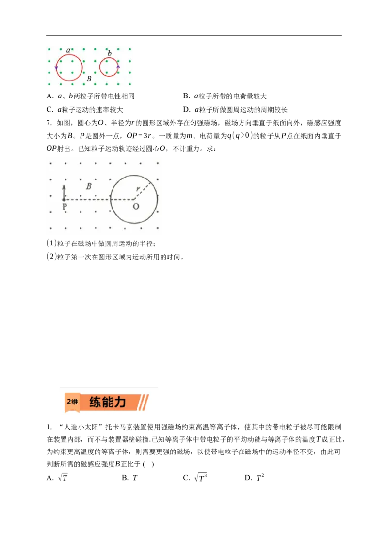 第02练　磁场对运动电荷(带电体)的作用（原卷版）_4.2025物理总复习_2023年新高复习资料_一轮复习_2023年高考物理一轮复习小题多维练（新高考专用）_第十章　磁场_10第02练