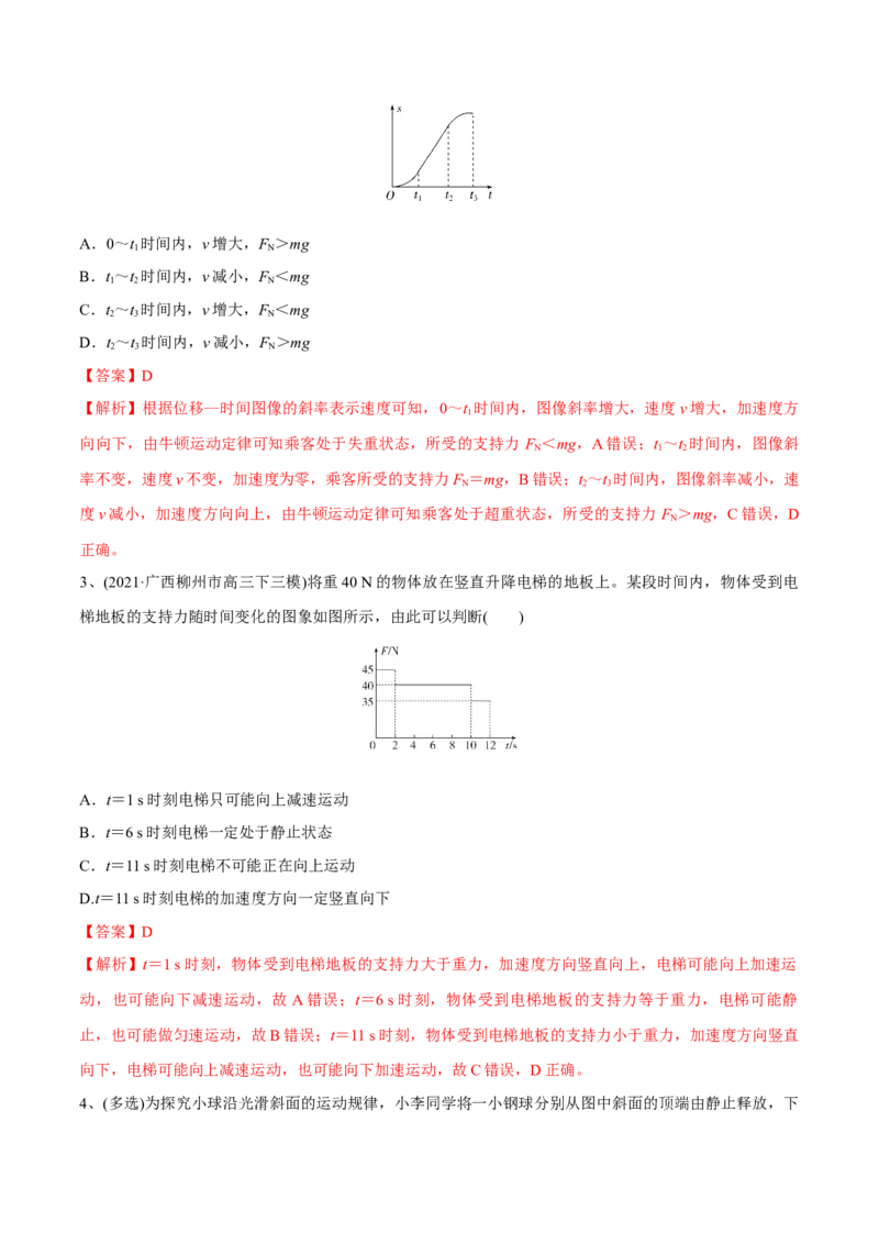第三讲牛顿第二定律的基本应用（解析版）_4.2025物理总复习_2023年新高复习资料_一轮复习_2023年高三物理一轮复习精讲精练278111462_第三章牛顿运动定律