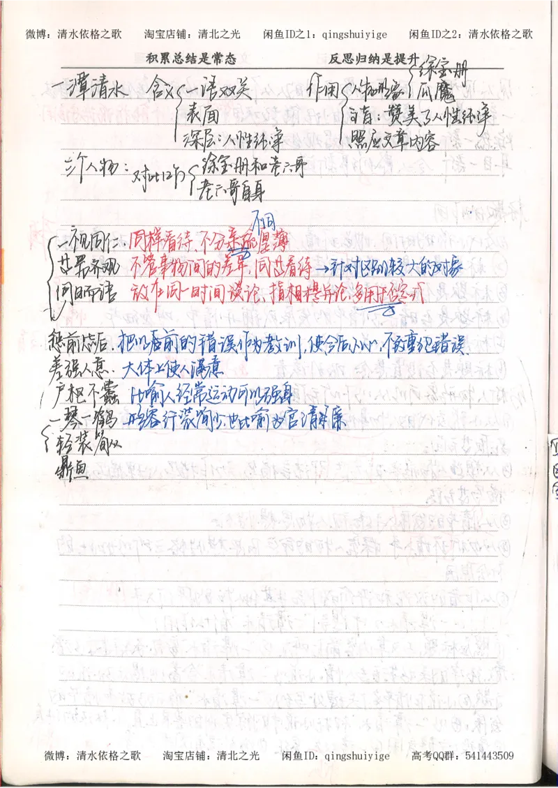 3.衡水中学高考积累与改错_高二语文（第1本）_172页_高中衡水学霸笔记_高中全部赠品_错题集高中九科_语文积累与改错
