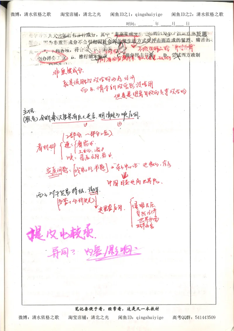 6.衡水中学高考积累与改错_高三历史（第2本）_155页_高中衡水学霸笔记_高中全部赠品_错题集高中九科_历史积累与改错