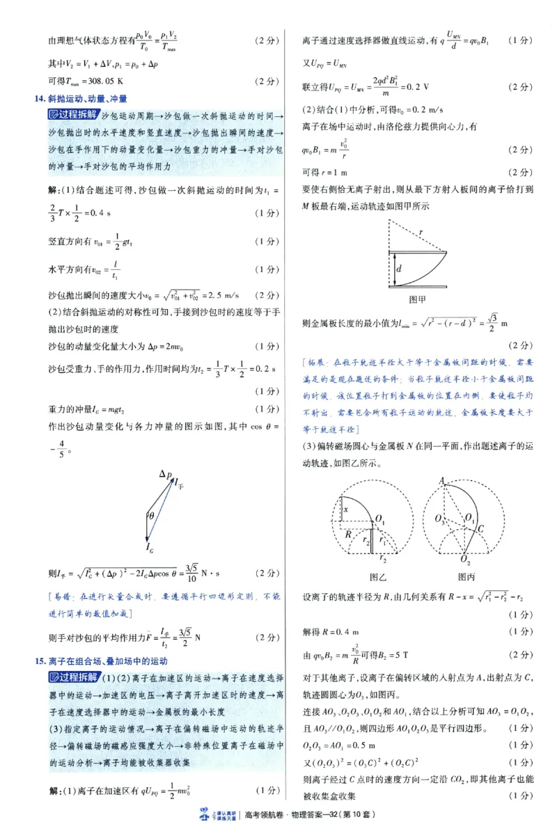 2026版金考卷&middot;百校联盟高考领航卷物理（新教材版）-答案_2026版金考卷&middot;百校联盟高考领航卷（全科）_2026版金考卷&middot;百校联盟高考领航卷物理（新教材版）
