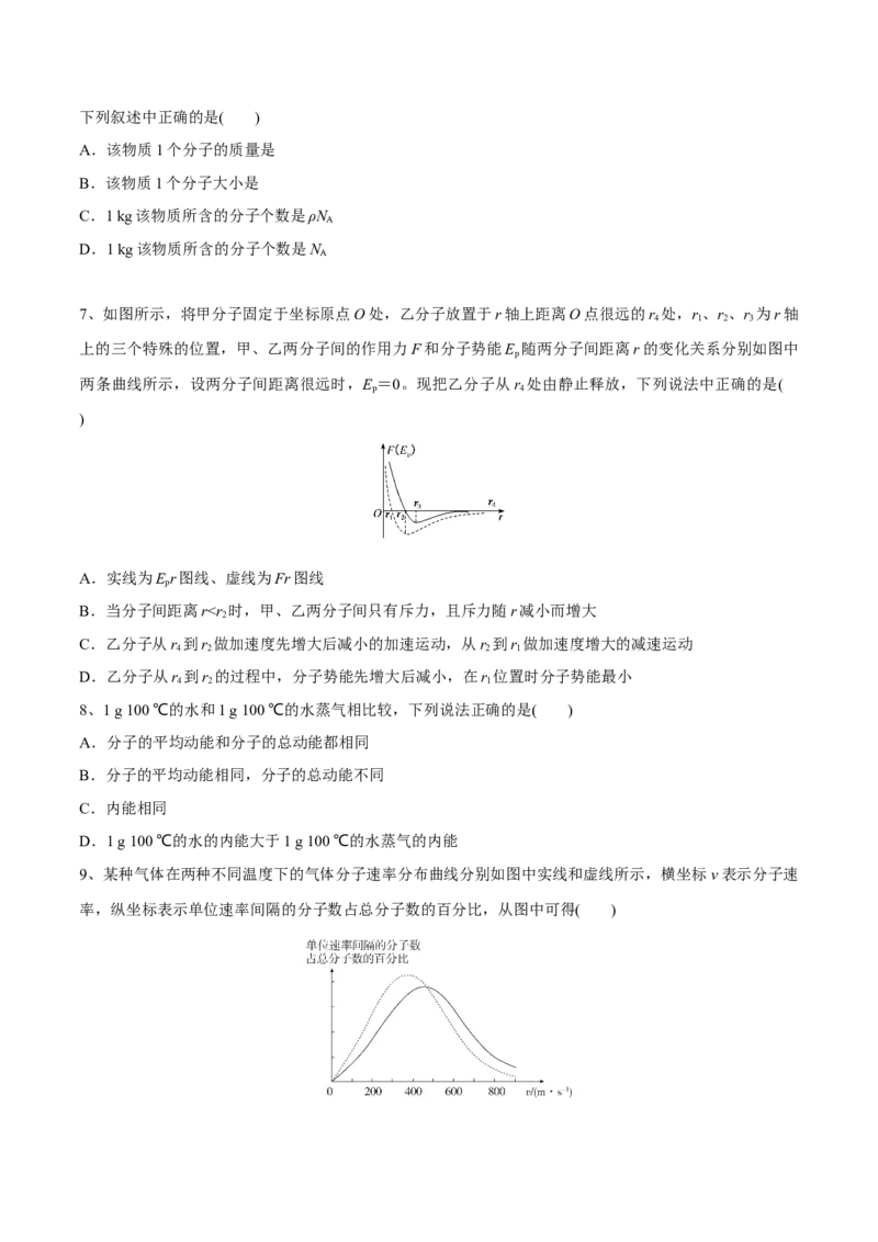 第一讲分子动理论内能（原卷版）_4.2025物理总复习_2023年新高复习资料_一轮复习_2023年高三物理一轮复习精讲精练278111462_第十六章热学