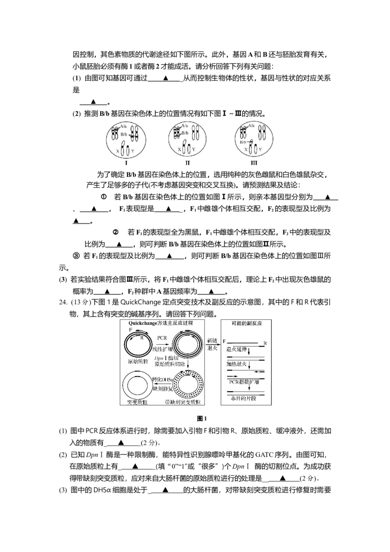 江苏省如皋中学2024-2025学年高三上学期综合练习（一）生物Word版含答案_A1502026各地模拟卷（超值！）_10月_241022江苏省如皋中学2024-2025学年高三上学期综合练习（一）