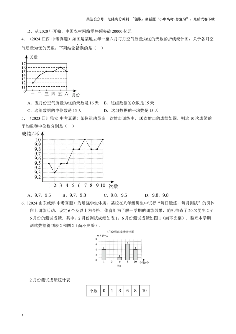 热点03统计与概率（6大题型+高分技法+限时提升练）（原卷版）_02中考总复习（2026版更新中）_02-数学-中考总复习_2025中考复习资料_2025年中考数学二轮重点专题专练_热点专练