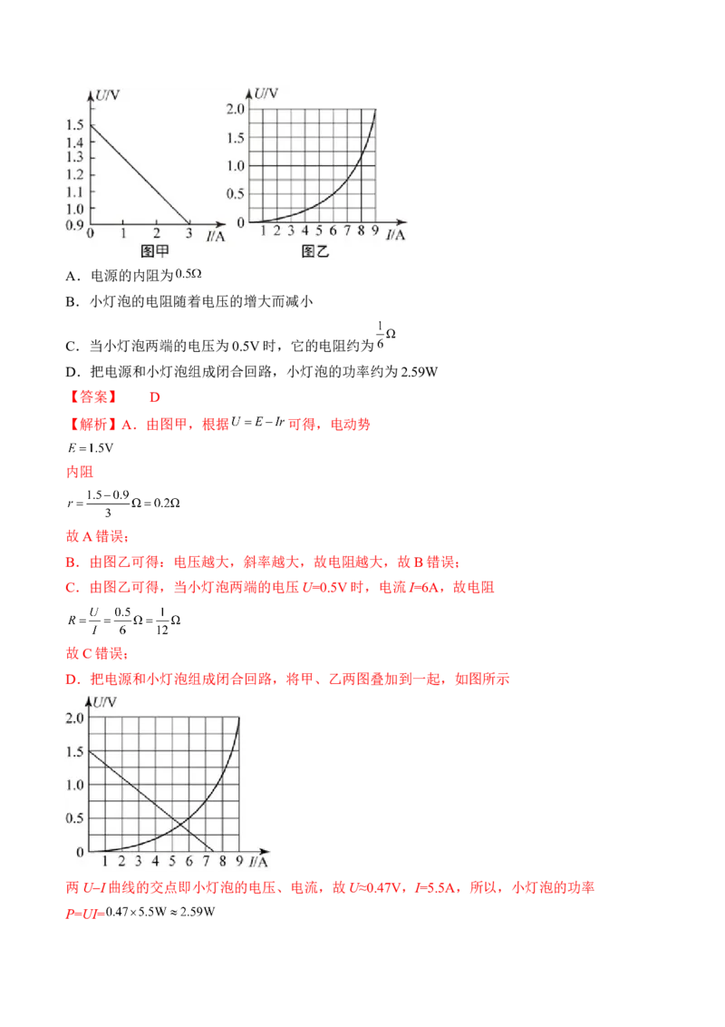 专题8.2　闭合电路的欧姆定律练&mdash;&mdash;2023年高考物理一轮复习讲练测（新教材新高考通用）（解析版）_4.2025物理总复习_2023年新高复习资料_一轮复习