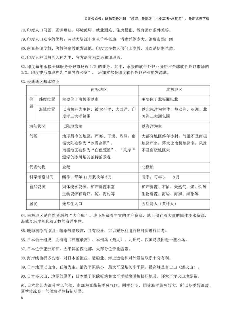 初中地理核心考点速记（世界地理二）-2025年中考地理知识点梳理_02中考总复习（2026版更新中）_09-地理-中考总复习_2025中考地理复习资料_2025年中考地理知识点_知识速记