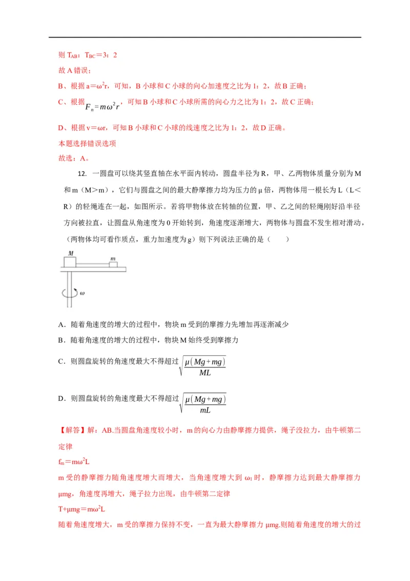 第20讲水平面和斜面上的圆周运动（转盘模型）及其临界问题（解析版）_4.2025物理总复习_2023年新高复习资料_专项复习_2023届高三物理高考复习101微专题模型精讲精练