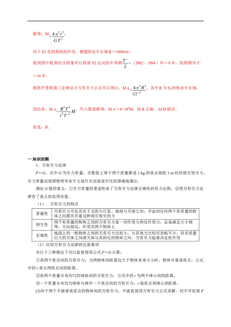第23讲应用万有引力定律估算天体质量和密度（解析版）_4.2025物理总复习_2023年新高复习资料_专项复习_2023届高三物理高考复习101微专题模型精讲精练