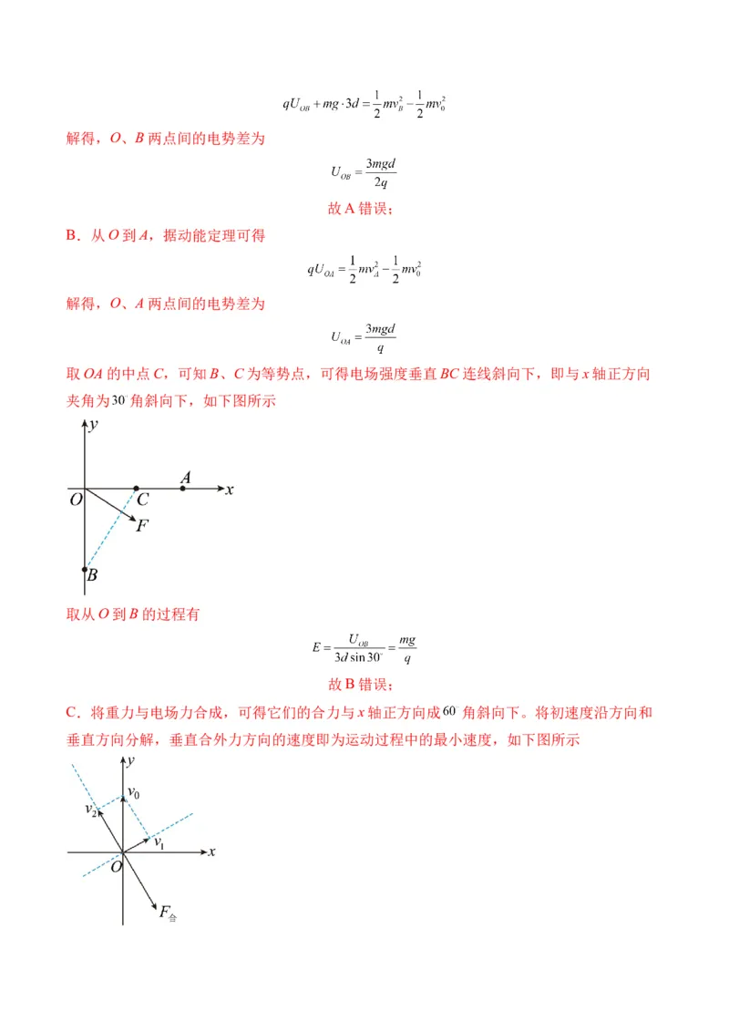 秘籍10电场中的功能关系和图像问题（解析版）-备战2024年高考物理抢分秘籍_4.2025物理总复习_2024年新高考资料_5.2024三轮冲刺_备战2024年高考物理抢分秘籍（新高考通用）321489818