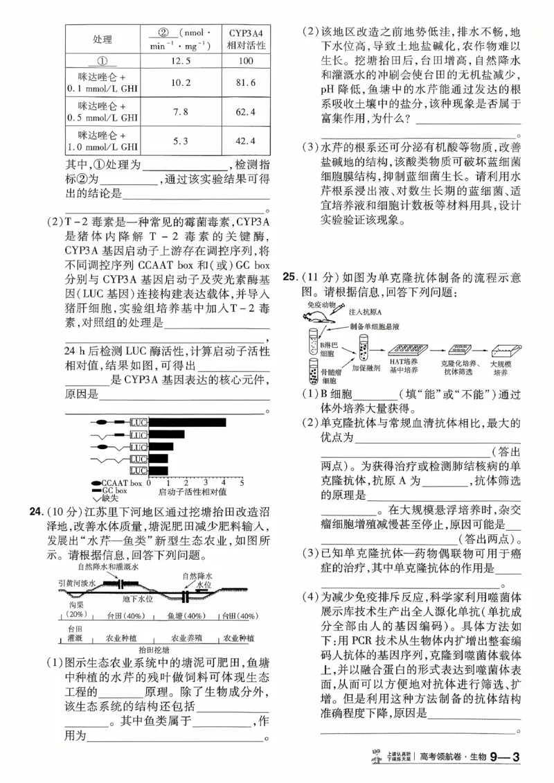 2026金考卷百校联盟高考领航卷生物试卷九（新教材不定项选择题版）_2026版金考卷&middot;百校联盟高考领航卷（全科）_2026版金考卷&middot;百校联盟高考领航卷生物（单选+不定项）