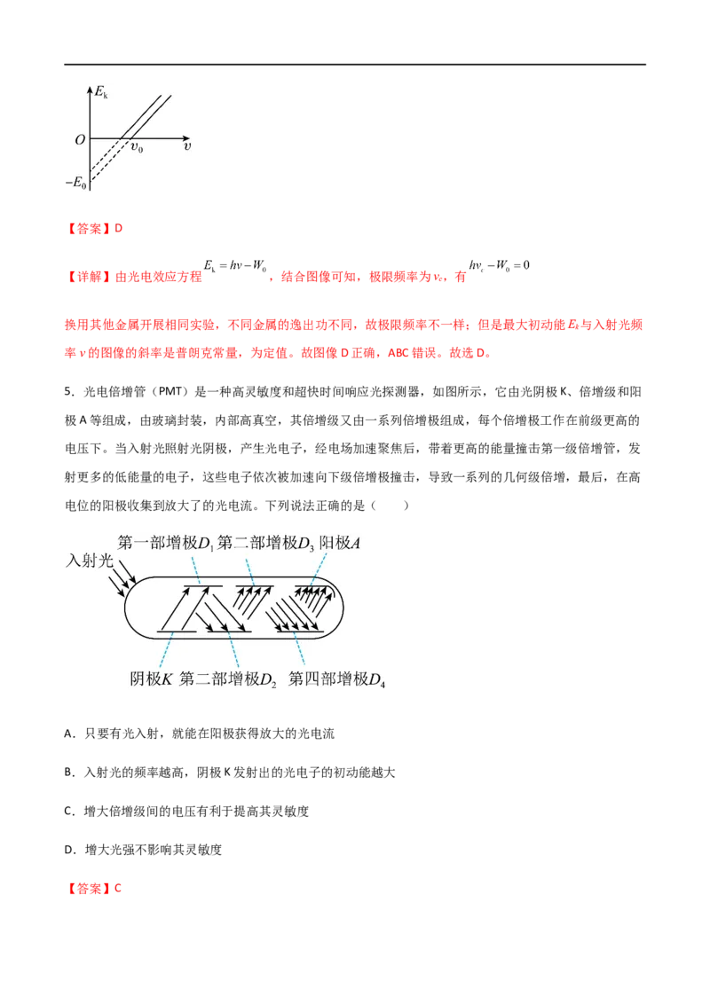 专题76光电效应、波尔理论（解析版）_4.2025物理总复习_2023年新高复习资料_一轮复习_2023届高三物理一轮复习多维度导学与分层专练