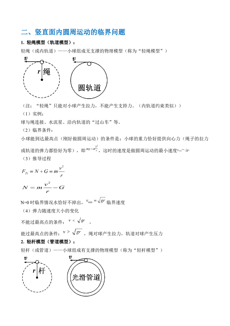 秘籍05圆周运动（水平面内、转盘模型、绳球模型、杆球模型等）中的临界问题（原卷版）-备战2024年高考物理抢分秘籍_4.2025物理总复习_2024年新高考资料_5.2024三轮冲刺