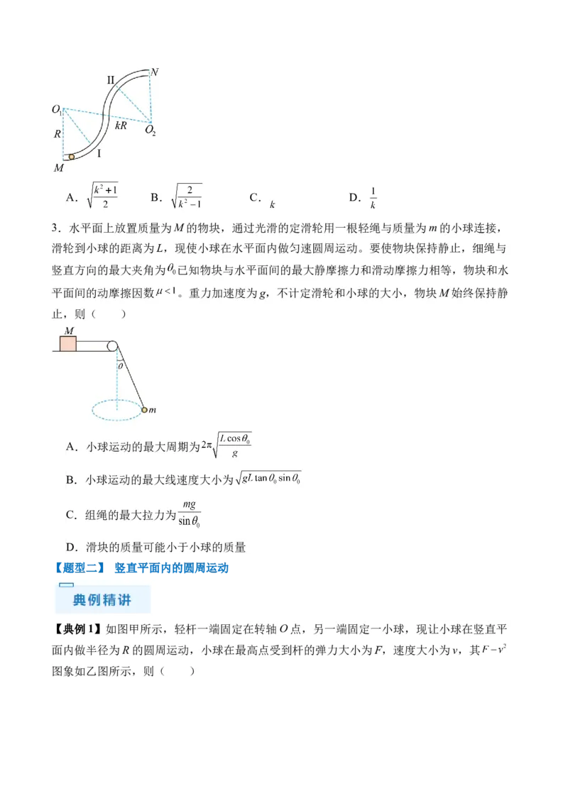 秘籍05圆周运动（水平面内、转盘模型、绳球模型、杆球模型等）中的临界问题（原卷版）-备战2024年高考物理抢分秘籍_4.2025物理总复习_2024年新高考资料_5.2024三轮冲刺