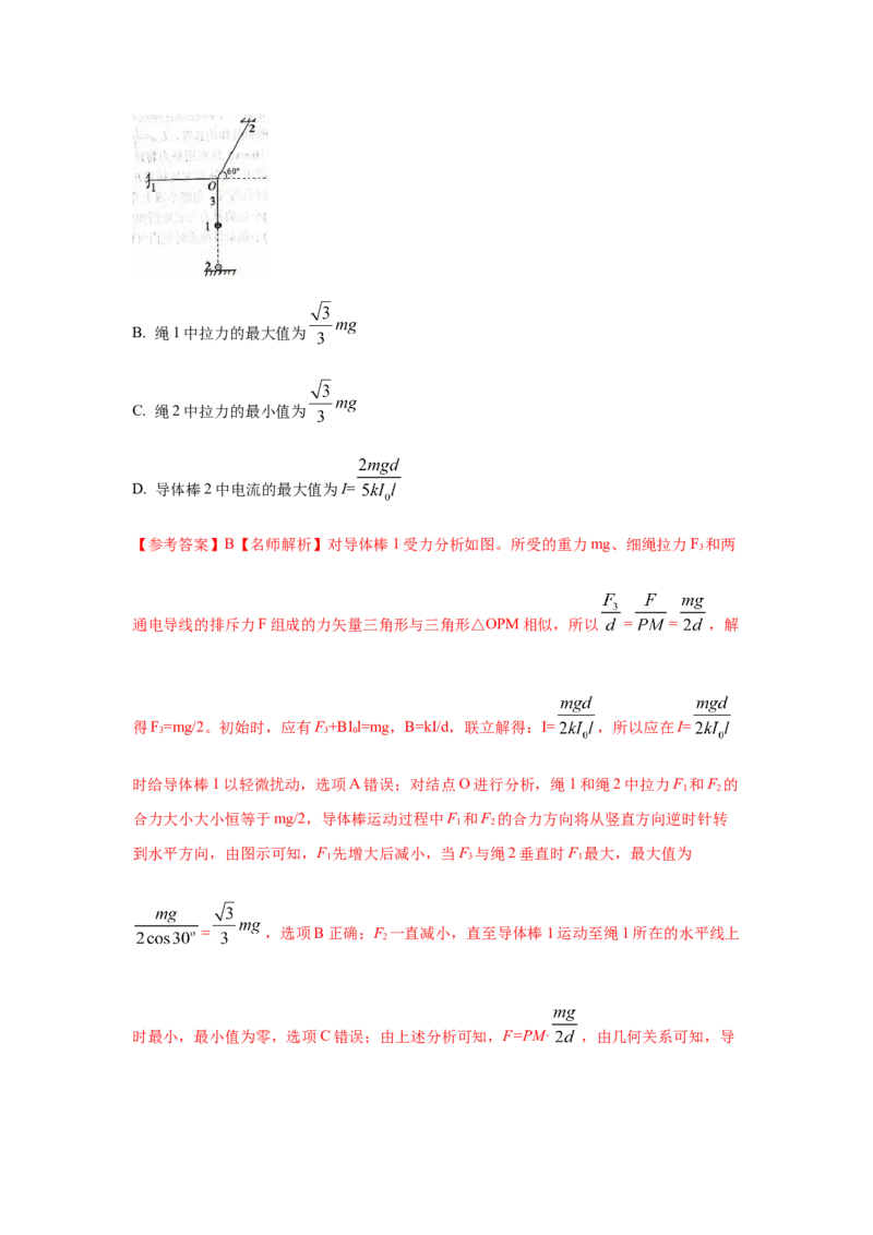 专题2.力与平衡（解析版）_4.2025物理总复习_2023年新高复习资料_二轮复习_2023年高考物理二轮复习二十五专题精练287608825_专题2力与平衡-2023年高考物理二轮复习二十五专题精练