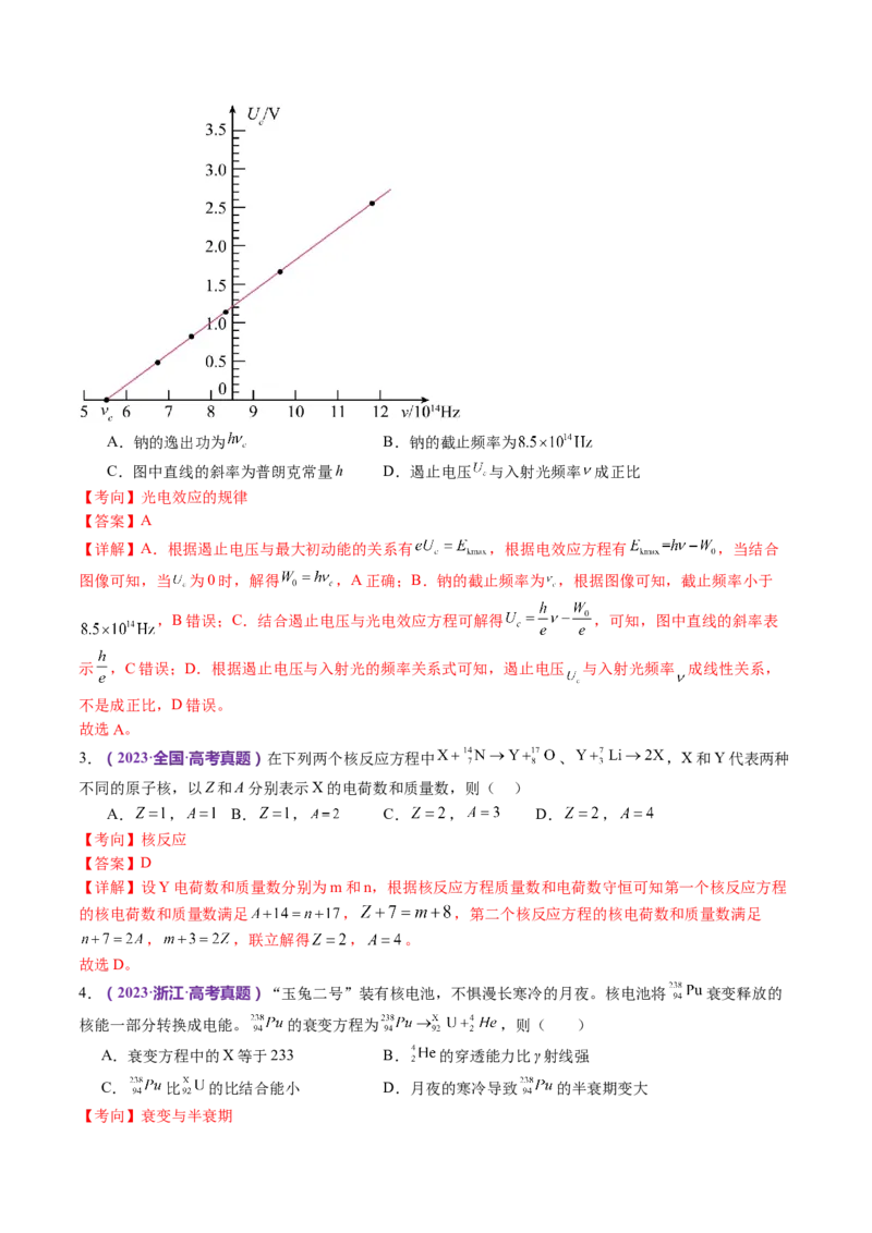 专题18近代物理（讲义）（解析版）_4.2025物理总复习_2024年新高考资料_2.2024二轮复习_2024年高考物理二轮复习讲练测（新教材新高考）