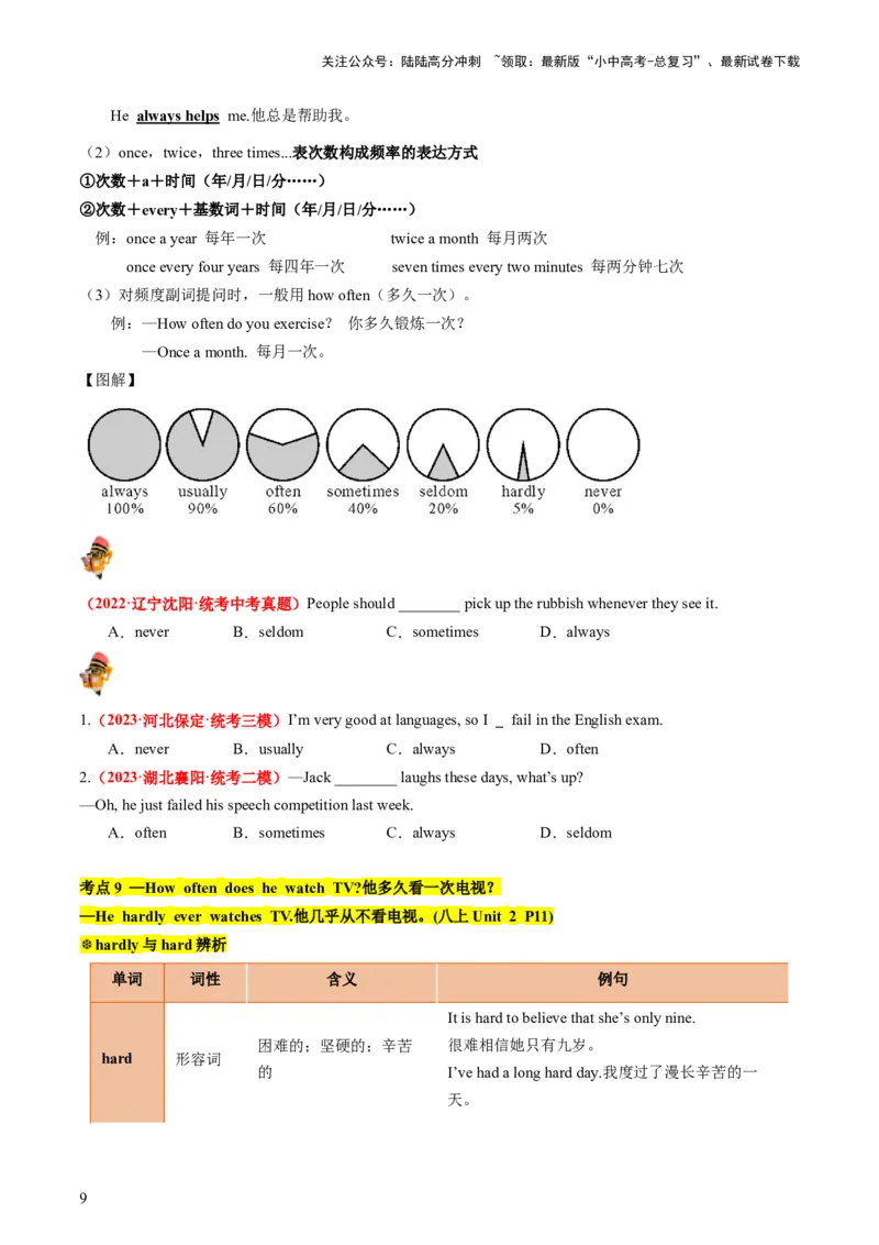 八上Units1-2（讲义）-备战2024年中考英语一轮复习教材梳理（人教版）（学生版）_02中考总复习（2026版更新中）_03-英语-中考总复习_2024年中考复习资料_一轮复习