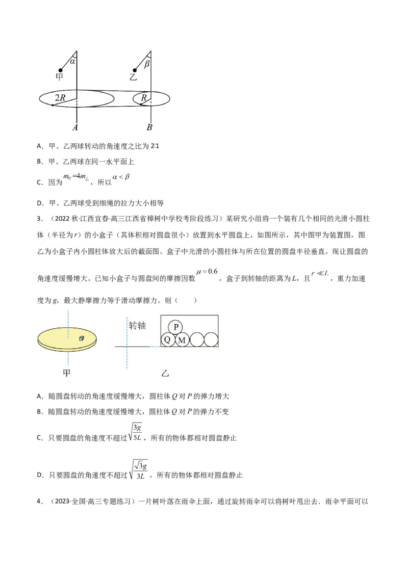 第19讲圆周运动的综合应用-2024届高中物理一轮复习提升素养导学案（全国通用）原卷版_4.2025物理总复习_2024年新高考资料_1.2024一轮复习