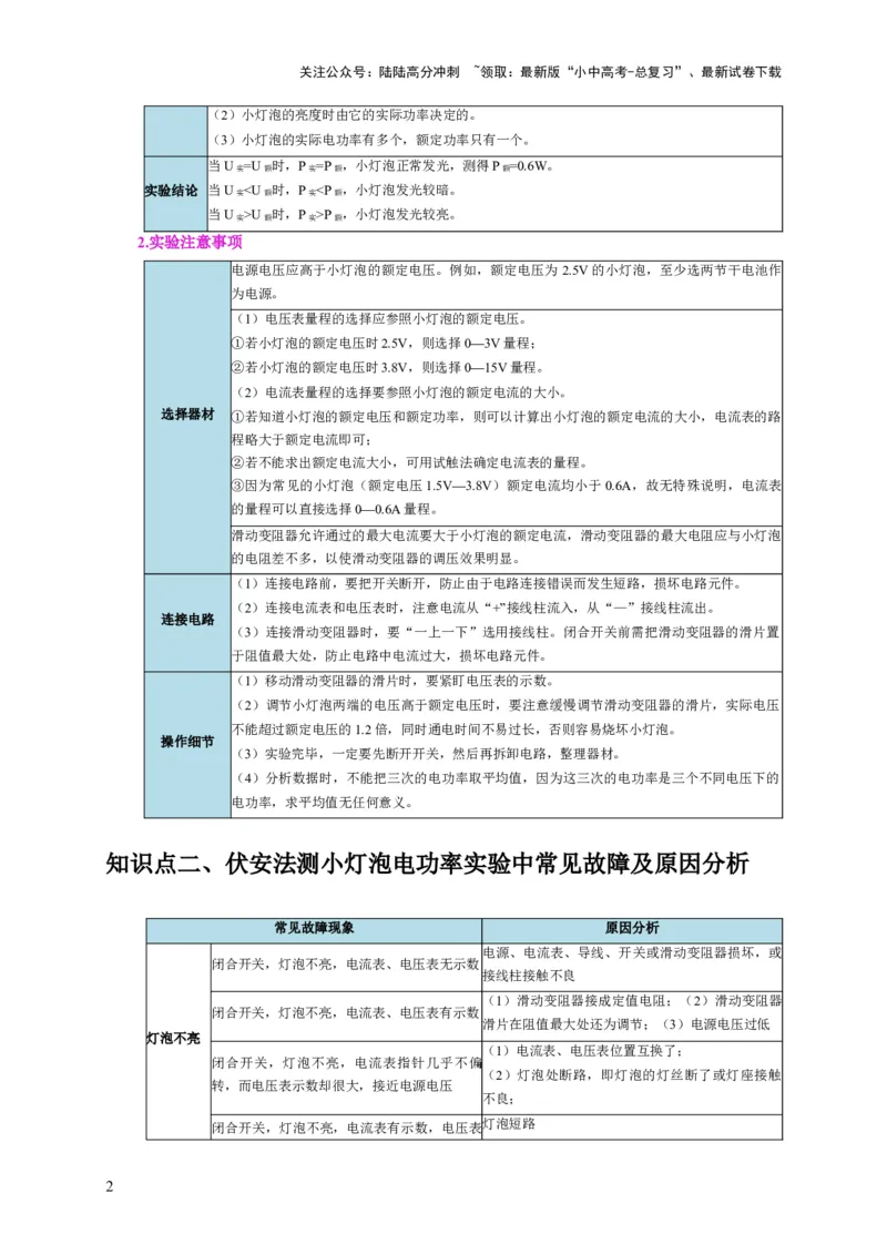 实验17测量小灯泡的电功率（解析版）_02中考总复习（2026版更新中）_04-物理-中考总复习_2024年中考复习资料_二轮复习_（讲义+练习）2024年中考物理二轮题型专项复习