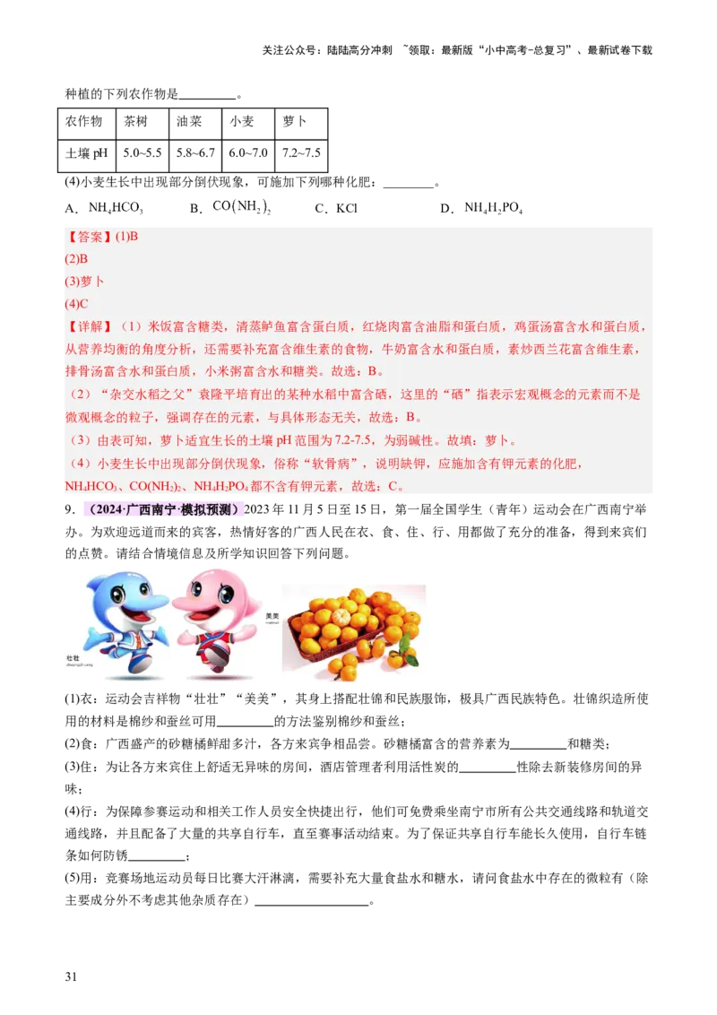 主题四化学与社会发展（讲练）（解析版）_02中考总复习（2026版更新中）_05-化学-中考总复习_2025年中考复习资料_2025中考二轮课件ppt+讲义+练习化学_讲义+练习