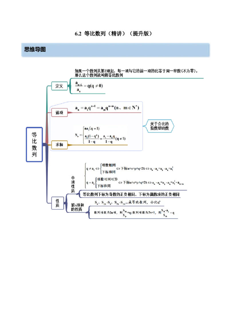 6.2等比数列（精讲）（提升版）（原卷版）_2.2025数学总复习_2023年新高考资料_一轮复习_2023年高考数学一轮复习（提升版）（新高考地区专用）