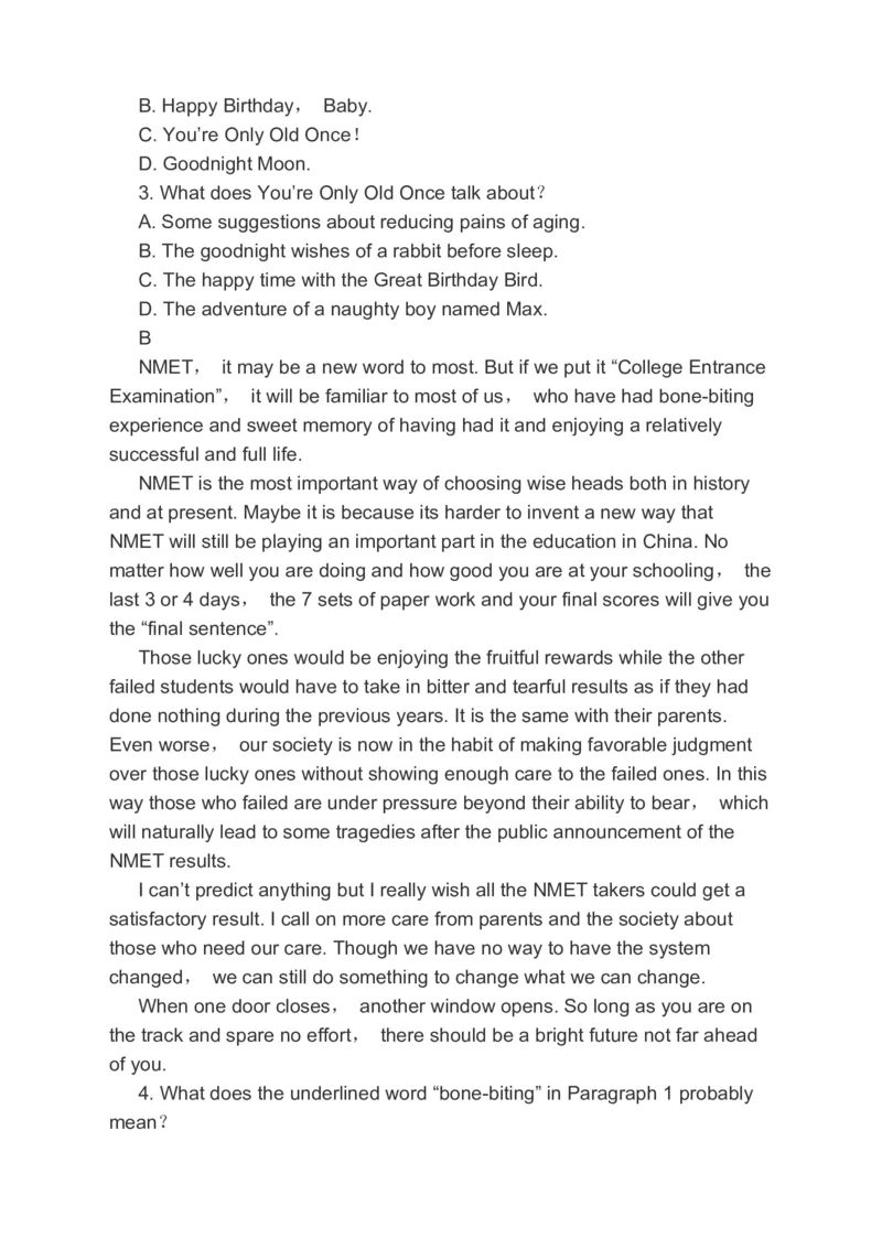 2023届高考英语二轮复习阅读理解阅读七选五完形填空分类综合训练（含答案）(1)_3.2025英语总复习_赠品通用版（老高考）复习资料_二轮复习