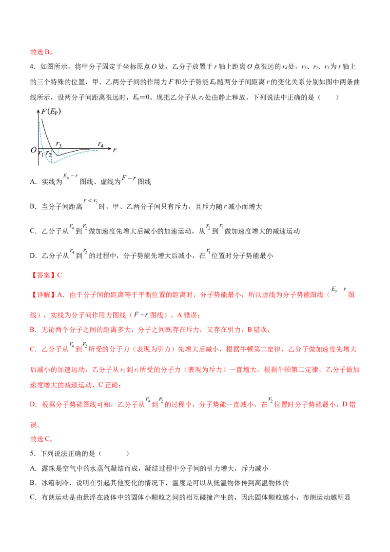 专题13热学（精练）（解析版）_4.2025物理总复习_赠品通用版（老高考）复习资料_二轮复习_2023年高考物理二轮复习讲练测（全国通用）288435117