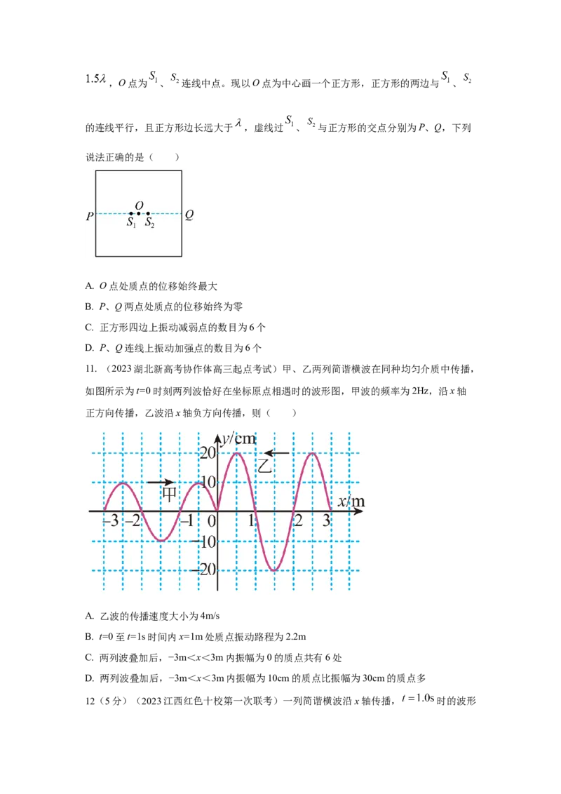 专题7.机械振动和机械波(原卷版)--2023高考二轮复习_4.2025物理总复习_2023年新高复习资料_二轮复习_2023年高考物理二轮复习二十五专题精练287608825_专题7机械振动机械波