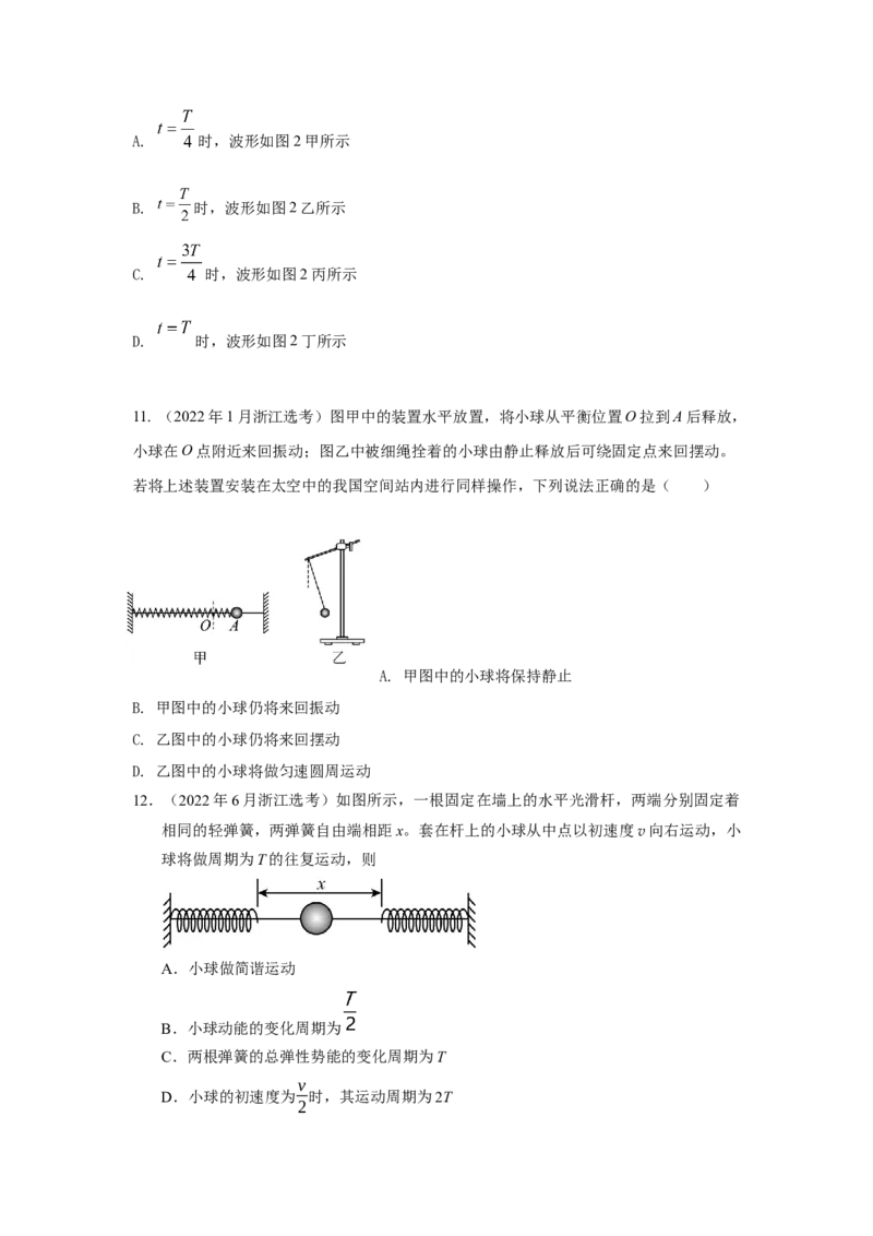 专题7.机械振动和机械波(原卷版)--2023高考二轮复习_4.2025物理总复习_2023年新高复习资料_二轮复习_2023年高考物理二轮复习二十五专题精练287608825_专题7机械振动机械波