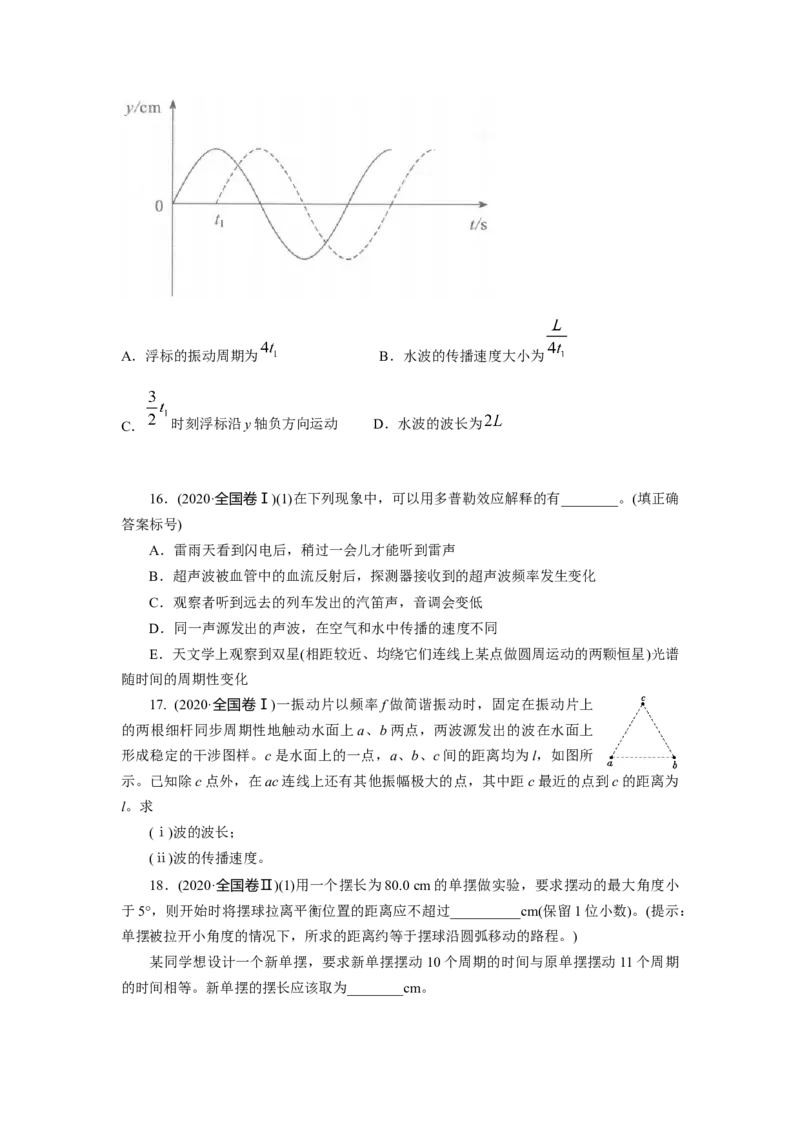 专题7.机械振动和机械波(原卷版)--2023高考二轮复习_4.2025物理总复习_2023年新高复习资料_二轮复习_2023年高考物理二轮复习二十五专题精练287608825_专题7机械振动机械波