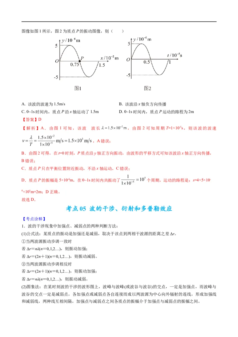 专题14振动和波（解析版）_4.2025物理总复习_赠品通用版（老高考）复习资料_二轮复习_2023年高考物理毕业班二轮热点题型归纳与变式演练（全国通用）